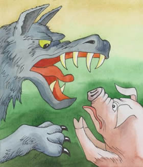 Сказка Свинья и волк